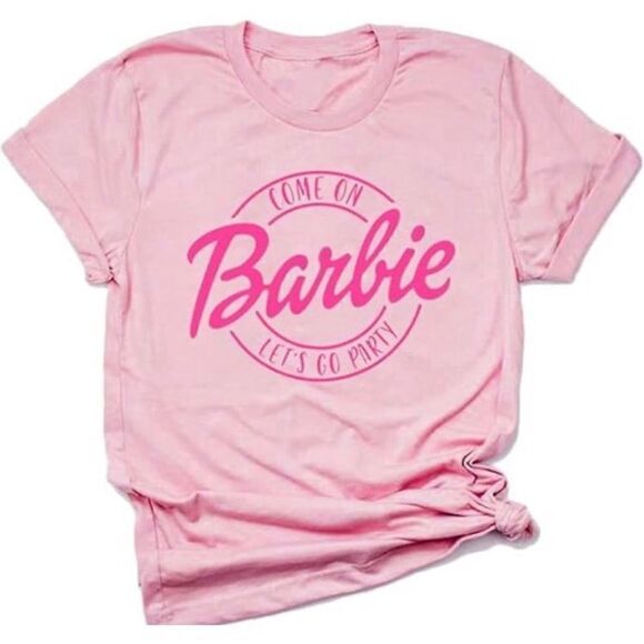 UNBRANDED BARBIE - 🎉HPx2🎉 NWT - L Sz S Tee. Pink Graphic Barbie Short Sleeve - Picture 7 of 11